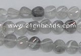 CCQ125 15.5 inches 8mm twisted coin cloudy quartz beads wholesale