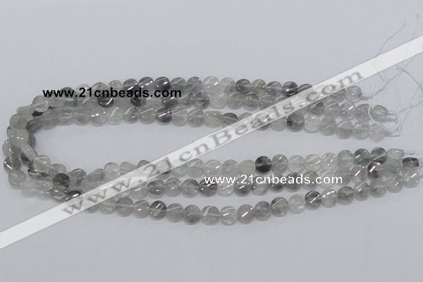 CCQ125 15.5 inches 8mm twisted coin cloudy quartz beads wholesale