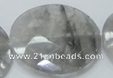 CCQ142 15.5 inches 50mm faceted coin cloudy quartz beads wholesale