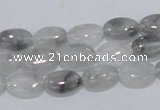 CCQ144 15.5 inches 8*12mm oval cloudy quartz beads wholesale