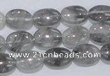 CCQ145 15.5 inches 10*14mm oval cloudy quartz beads wholesale