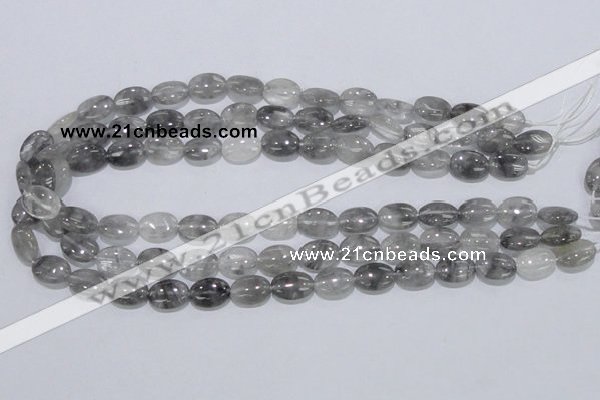 CCQ145 15.5 inches 10*14mm oval cloudy quartz beads wholesale