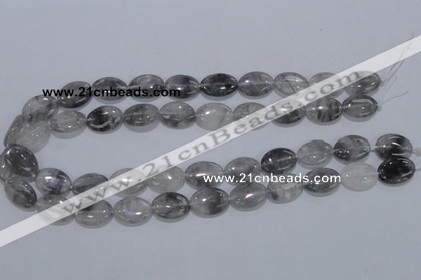 CCQ146 15.5 inches 13*18mm oval cloudy quartz beads wholesale