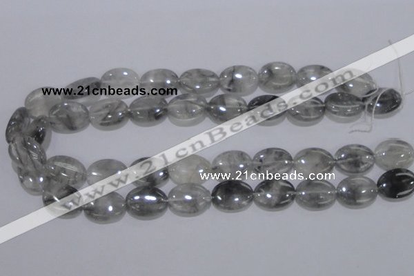 CCQ147 15.5 inches 15*20mm oval cloudy quartz beads wholesale