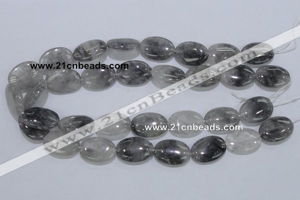 CCQ148 15.5 inches 18*25mm oval cloudy quartz beads wholesale