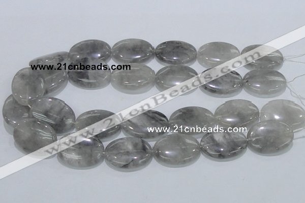 CCQ149 15.5 inches 22*30mm oval cloudy quartz beads wholesale