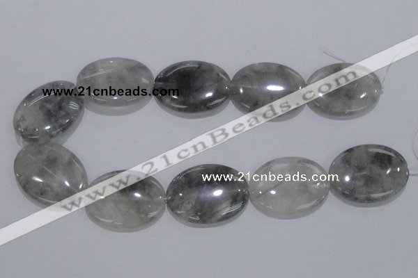 CCQ150 15.5 inches 30*40mm oval cloudy quartz beads wholesale
