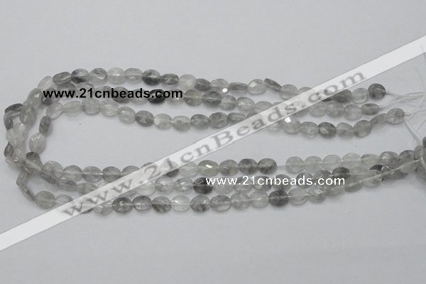 CCQ151 15.5 inches 7*9mm faceted oval cloudy quartz beads wholesale