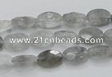 CCQ152 15.5 inches 8*12mm faceted oval cloudy quartz beads wholesale