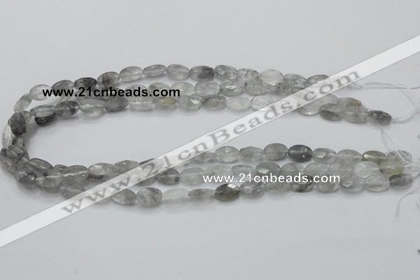 CCQ152 15.5 inches 8*12mm faceted oval cloudy quartz beads wholesale