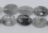 CCQ154 15.5 inches 13*18mm faceted oval cloudy quartz beads wholesale