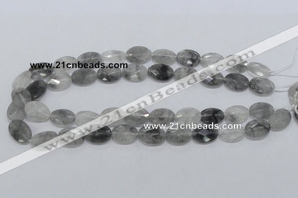 CCQ154 15.5 inches 13*18mm faceted oval cloudy quartz beads wholesale