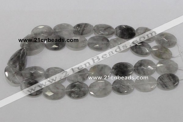 CCQ156 15.5 inches 18*25mm faceted oval cloudy quartz beads wholesale