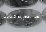 CCQ158 15.5 inches 20*40mm faceted oval cloudy quartz beads wholesale