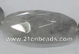 CCQ159 15.5 inches 25*50mm faceted oval cloudy quartz beads wholesale