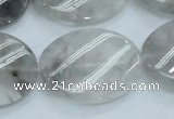 CCQ162 15.5 inches 23*30mm twisted oval cloudy quartz beads wholesale