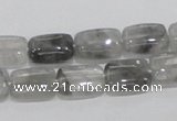 CCQ175 15.5 inches 10*14mm rectangle cloudy quartz beads wholesale