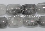 CCQ176 15.5 inches 13*18mm rectangle cloudy quartz beads wholesale