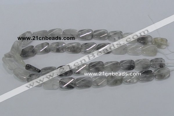 CCQ181 15.5 inches 13*19mm twisted rectangle cloudy quartz beads