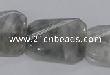 CCQ183 15.5 inches 24*30mm twisted rectangle cloudy quartz beads