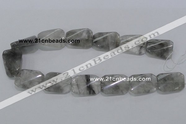 CCQ183 15.5 inches 24*30mm twisted rectangle cloudy quartz beads