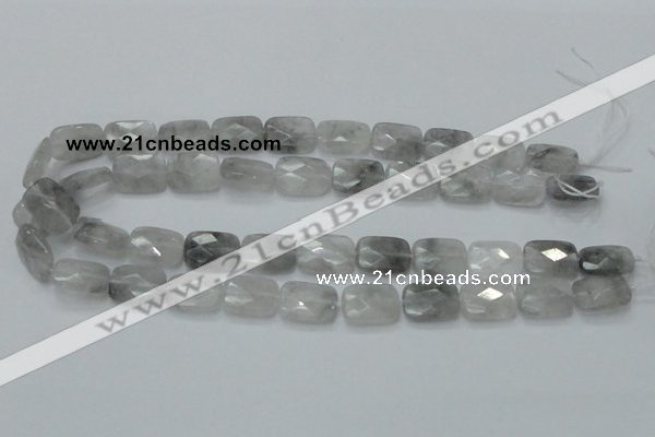 CCQ187 15.5 inches 14*18mm faceted rectangle cloudy quartz beads