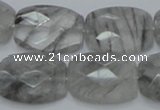 CCQ189 15.5 inches 18*25mm faceted rectangle cloudy quartz beads