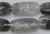 CCQ190 15.5 inches 15*30mm faceted rectangle cloudy quartz beads