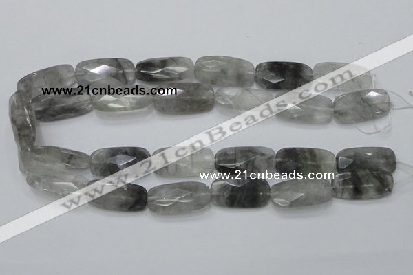 CCQ190 15.5 inches 15*30mm faceted rectangle cloudy quartz beads