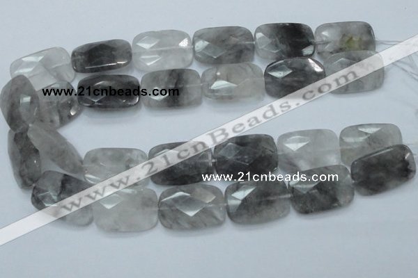 CCQ191 15.5 inches 20*30mm faceted rectangle cloudy quartz beads