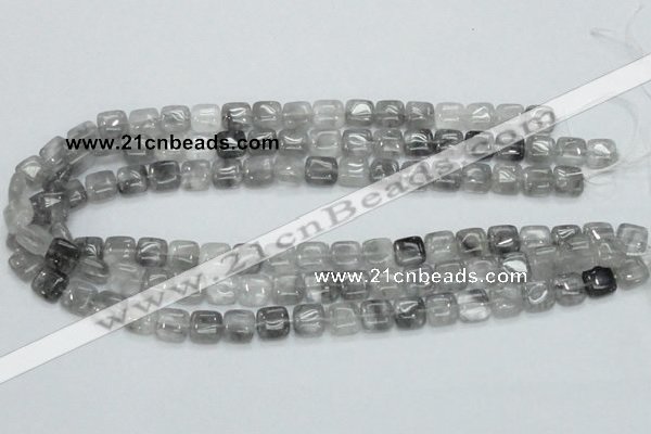 CCQ193 15.5 inches 10*10mm square cloudy quartz beads wholesale