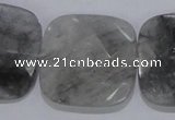 CCQ201 15.5 inches 30*30mm faceted square cloudy quartz beads