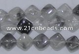 CCQ203 15.5 inches 10*10mm diamond cloudy quartz beads wholesale