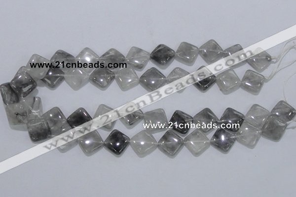 CCQ204 15.5 inches 15*15mm diamond cloudy quartz beads wholesale