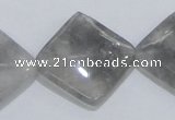 CCQ205 15.5 inches 25*25mm diamond cloudy quartz beads wholesale