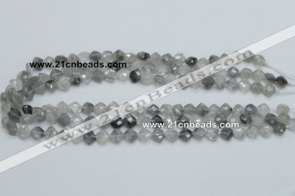 CCQ207 15.5 inches 8*8mm faceted diamond cloudy quartz beads