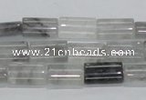 CCQ216 15.5 inches 10*15mm flat column cloudy quartz beads wholesale