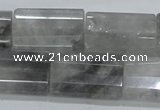 CCQ221 15.5 inches 18*25mm faceted & flat column cloudy quartz beads