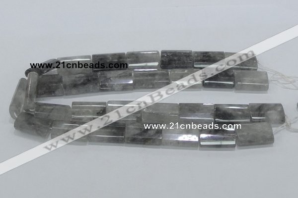 CCQ221 15.5 inches 18*25mm faceted & flat column cloudy quartz beads