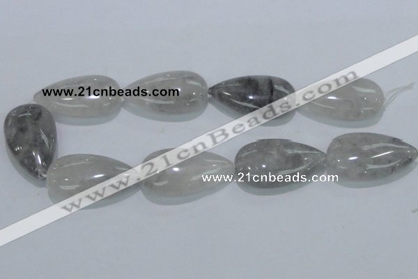 CCQ224 15.5 inches 25*45mm teardrop cloudy quartz beads wholesale