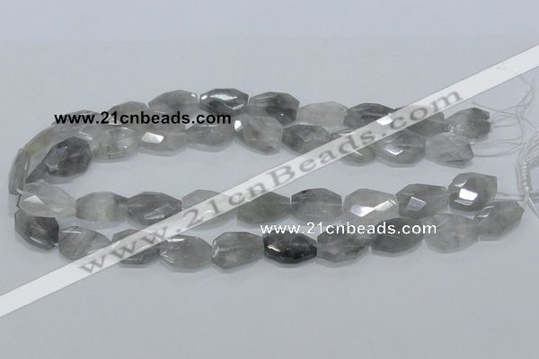 CCQ225 15.5 inches 14*20mm faceted freeform cloudy quartz beads