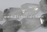 CCQ226 15.5 inches 16*22mm faceted freeform cloudy quartz beads