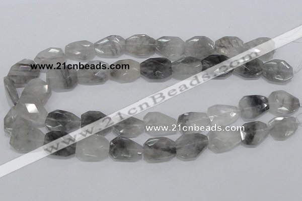 CCQ226 15.5 inches 16*22mm faceted freeform cloudy quartz beads