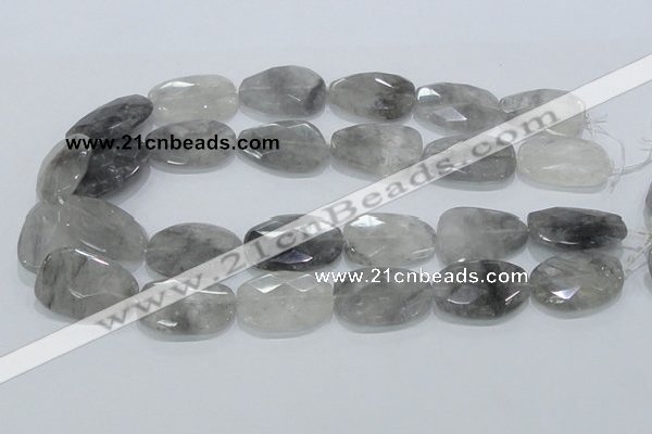 CCQ227 15.5 inches 20*30mm faceted freeform cloudy quartz beads