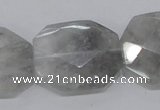 CCQ229 15.5 inches 26*32mm faceted freeform cloudy quartz beads