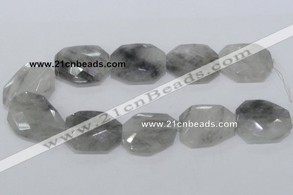 CCQ230 15.5 inches 30*40mm faceted freeform cloudy quartz beads