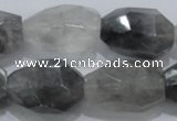 CCQ233 15.5 inches 20*30mm faceted nugget cloudy quartz beads