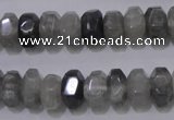 CCQ237 15.5 inches 8*12mm faceted rondelle cloudy quartz beads