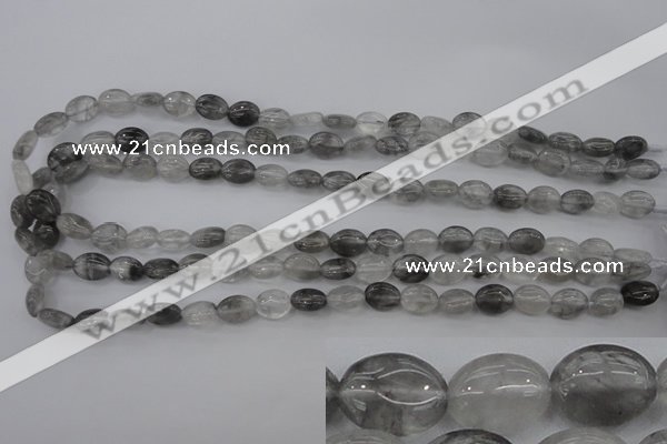 CCQ243 15.5 inches 8*10mm oval cloudy quartz beads wholesale