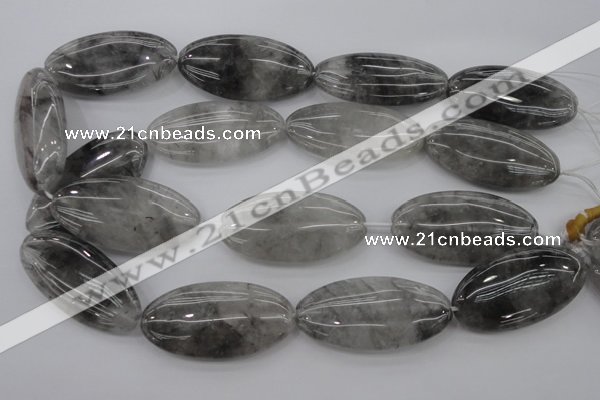 CCQ246 15.5 inches 25*50mm oval cloudy quartz beads wholesale